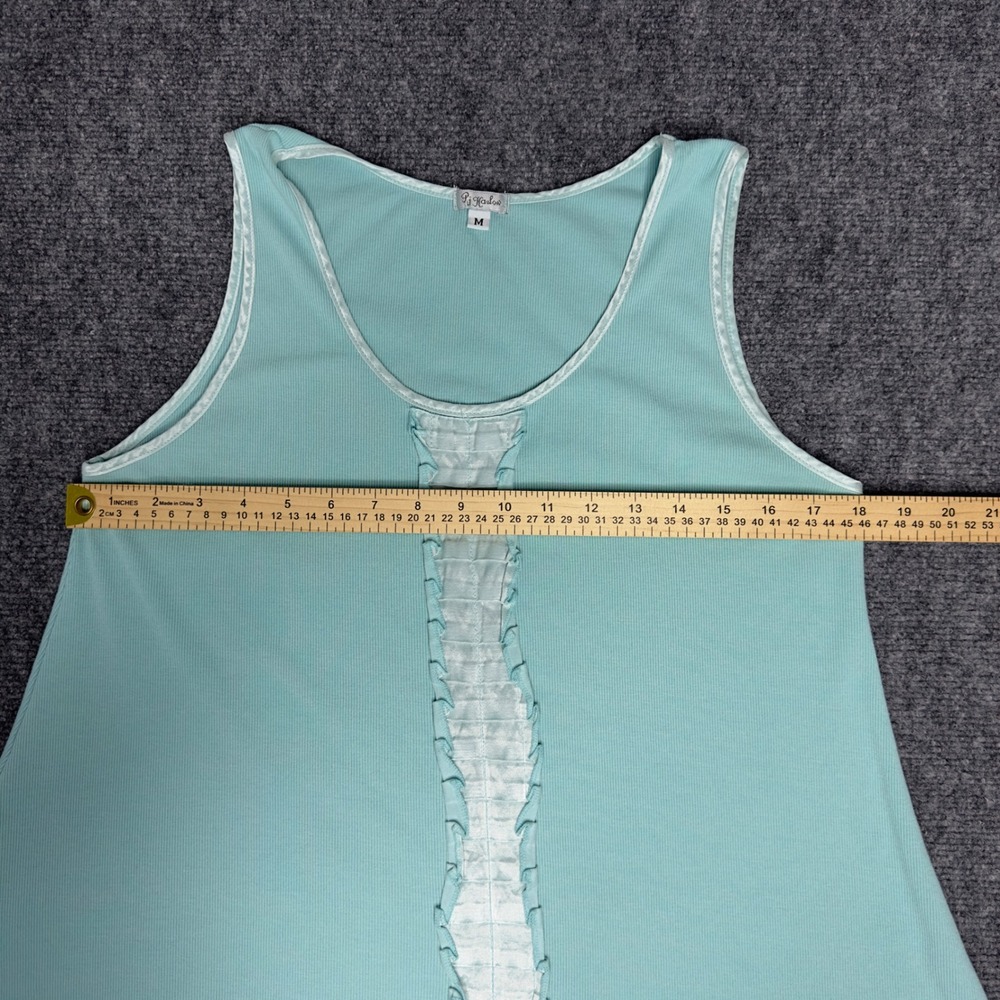 PJ Harlow Alyssa Nightgown Womens M Blue Cotton Modal Ruffle Cottagecore Sleep - Picture 7 of 8